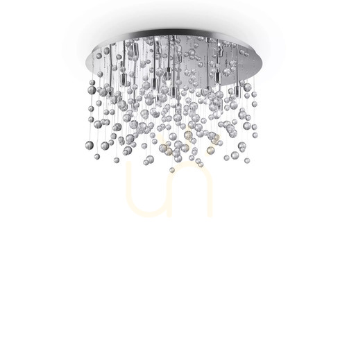 Check Plafon Ideallux Neve PL12 Cromo 022239 chrom metal szkło 63 cm
