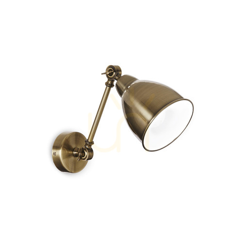Check Wall Light Ideallux Newton AP1 Champagne Brass Metal E27 027876