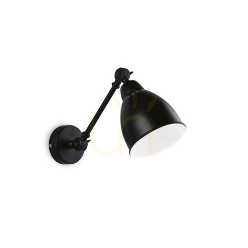 Check Wall Light Ideal Lux Newton AP1 Nero Black Metal E27 027852