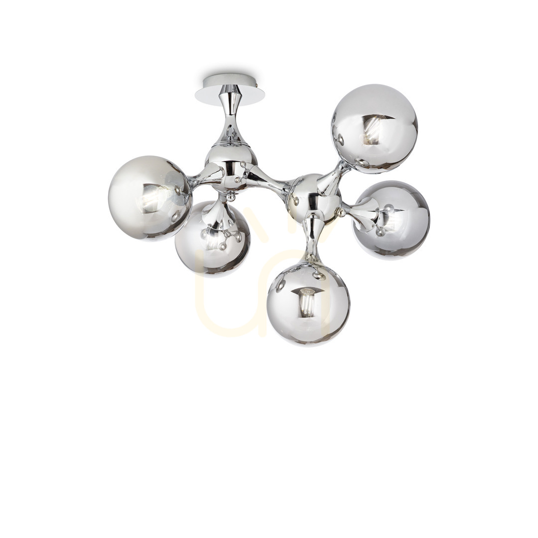 Plafond Ideallux Nodi PL5 Cromo chrom metal glass 55 cm 200484