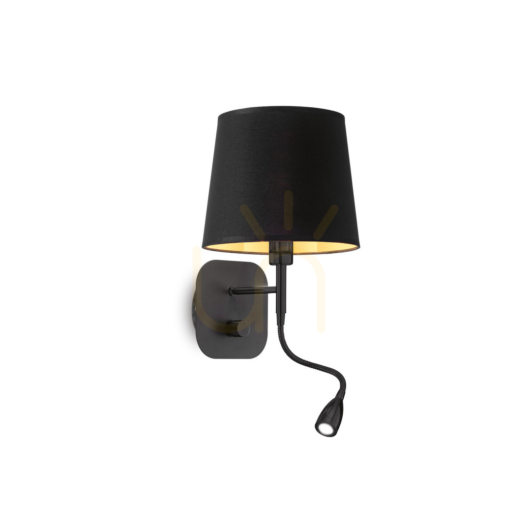Wall Light Ideallux NORDIK AP2 Black Metal Fabric 158242