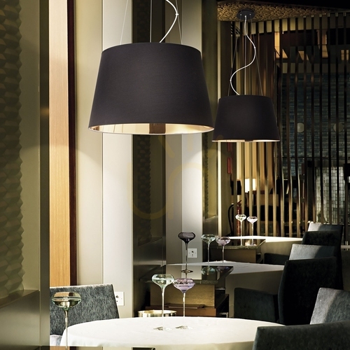 Check Pendant Light Ideallux Nordik SP6 Black Textile 60 cm 161662