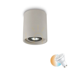 Ceiling Light Ideallux OAK PL1 Round Concrete Grey 13.5 cm 150437 small 0