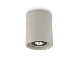Ceiling Light Ideallux OAK PL1 Round Concrete Grey 13.5 cm 150437 small 1