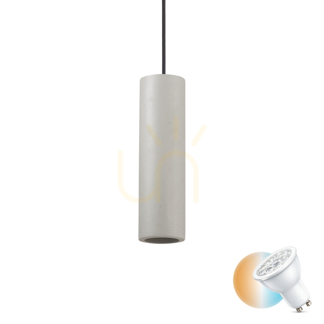 Pendelleuchte Ideallux OAK SP1 Round Beton grau GU10 150635