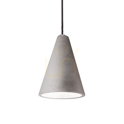 Check Pendant Light Ideal Lux Oil SP1 Grey Concrete 15 cm 110424
