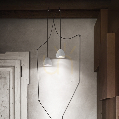 Check Pendant Light Ideal Lux Oil SP1 Grey Concrete GU10 12 cm 110462