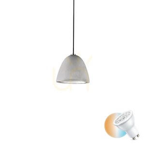 Pendant Light Ideal Lux Oil SP1 Grey Concrete GU10 12 cm 110462 small 0