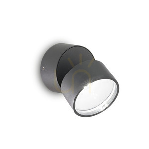 Outdoor Wall Lamp Ideallux Omega Round Anthracite 9 cm LED 3000K 285450 small 0