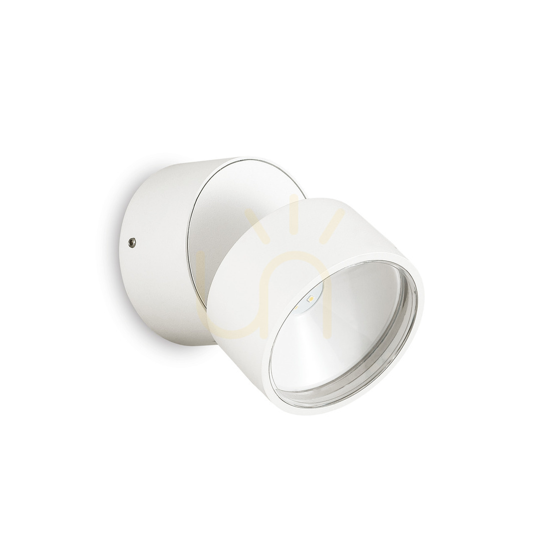 Outdoor Wall Lamp Ideallux Omega Round AP Bianco White 4000K 7W 285481