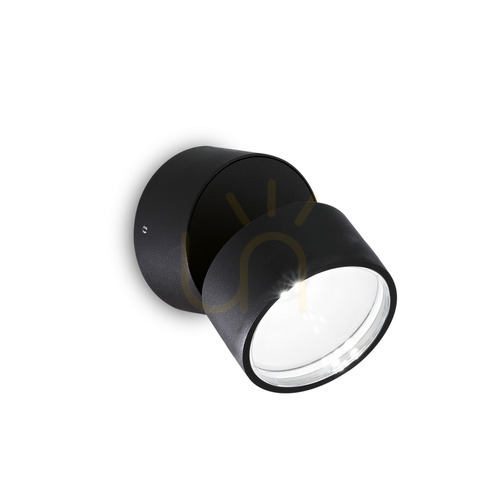 Check Outdoor Wall Lamp Ideallux Omega Round Black 9 cm 4000K 285504