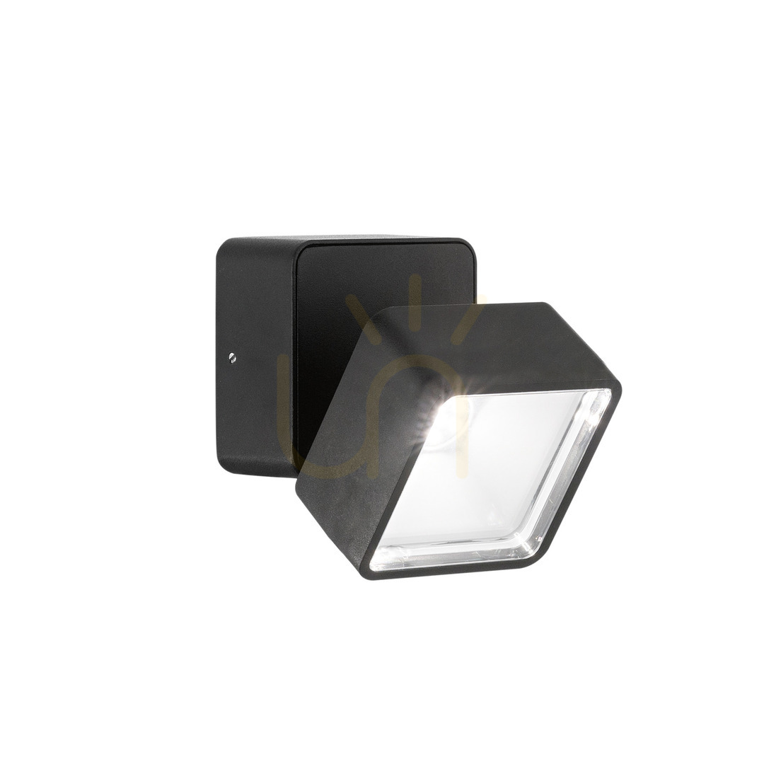 Outdoor Wall Lamp Ideallux OMEGA SQUARE AP Nero Black 4000K 7W 285535