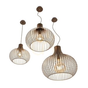 Pendant Light Ideallux Onion SP1 D38 Brown Metal E27 205298 small 3
