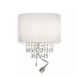 Wall Light Ideal Lux Opera AP3 White Chrome Crystal 068268 small 1
