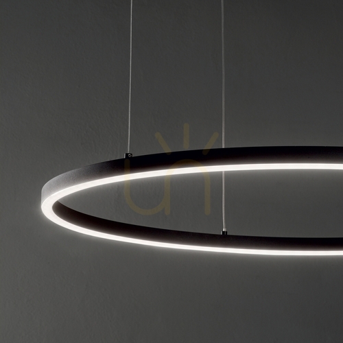 Check Pendant Light Ideallux Oracle Slim D050 Black 50 cm LED 3000K 229492