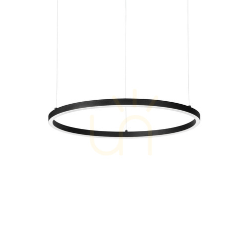Check Pendant Light Ideallux Oracle Slim Round Black 50 cm LED 4000K 304380