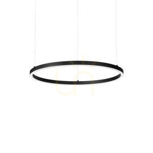 Pendant Light Ideallux Oracle Slim Round Black 50 cm LED 4000K 304380 small 0