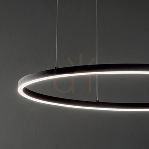 Pendant Light Ideallux Oracle Slim D070 Black LED 3000K 70 cm 229515 small 1