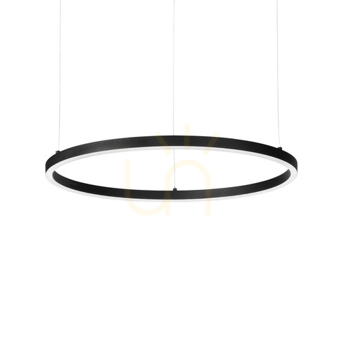 Check Pendant Light Ideal Lux Oracle Slim D090 Round 4000K Black 304441