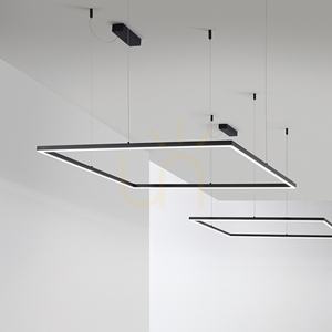 Pendant Light Ideallux Oracle Slim Square Black 90cm 3000K 259208 small 2