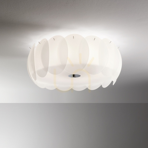 Check Plafon sufitowy Ideallux Ovalino PL8 biały szklany 53,5 cm 094014