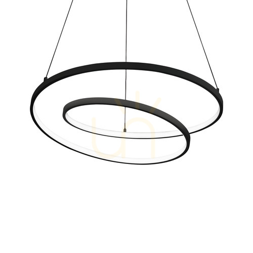 Check Pendant Light Ideallux OZ D80 DALI Black 80 cm LED 55W 3000K 304588