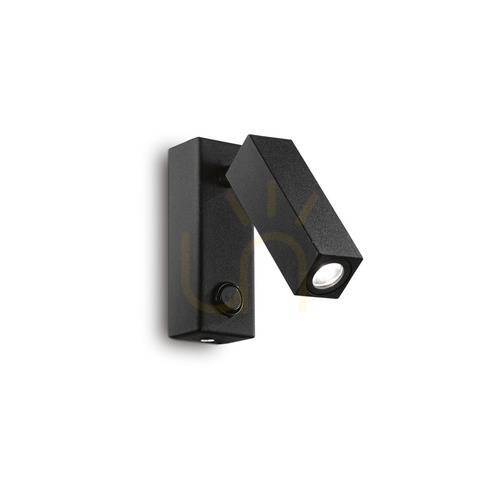 Check Wall Light Ideal Lux Page AP Square Black LED 3W Metal 142241