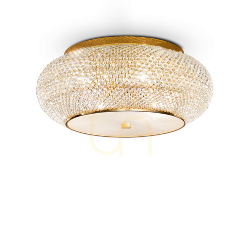 Check Plafon Ideallux Pasha PL10 Oro złoty kryształowy 55 cm 100791