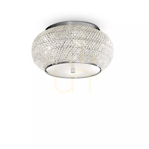 Check Plafon sufitowy Ideallux Pasha PL6 Cromo 100784 chrom kryształ 40 cm