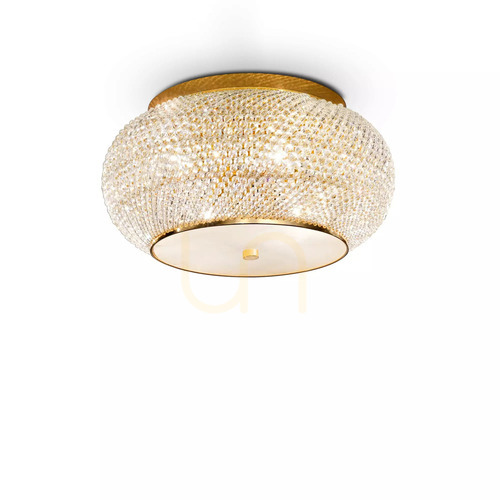 Check Plafon Ideallux Pasha PL6 Oro 100807 złoty kryształowy 40 cm