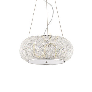 Pendant Light Ideallux Pasha SP6 Cromo Chrome Crystal 40 cm 082158 small 0