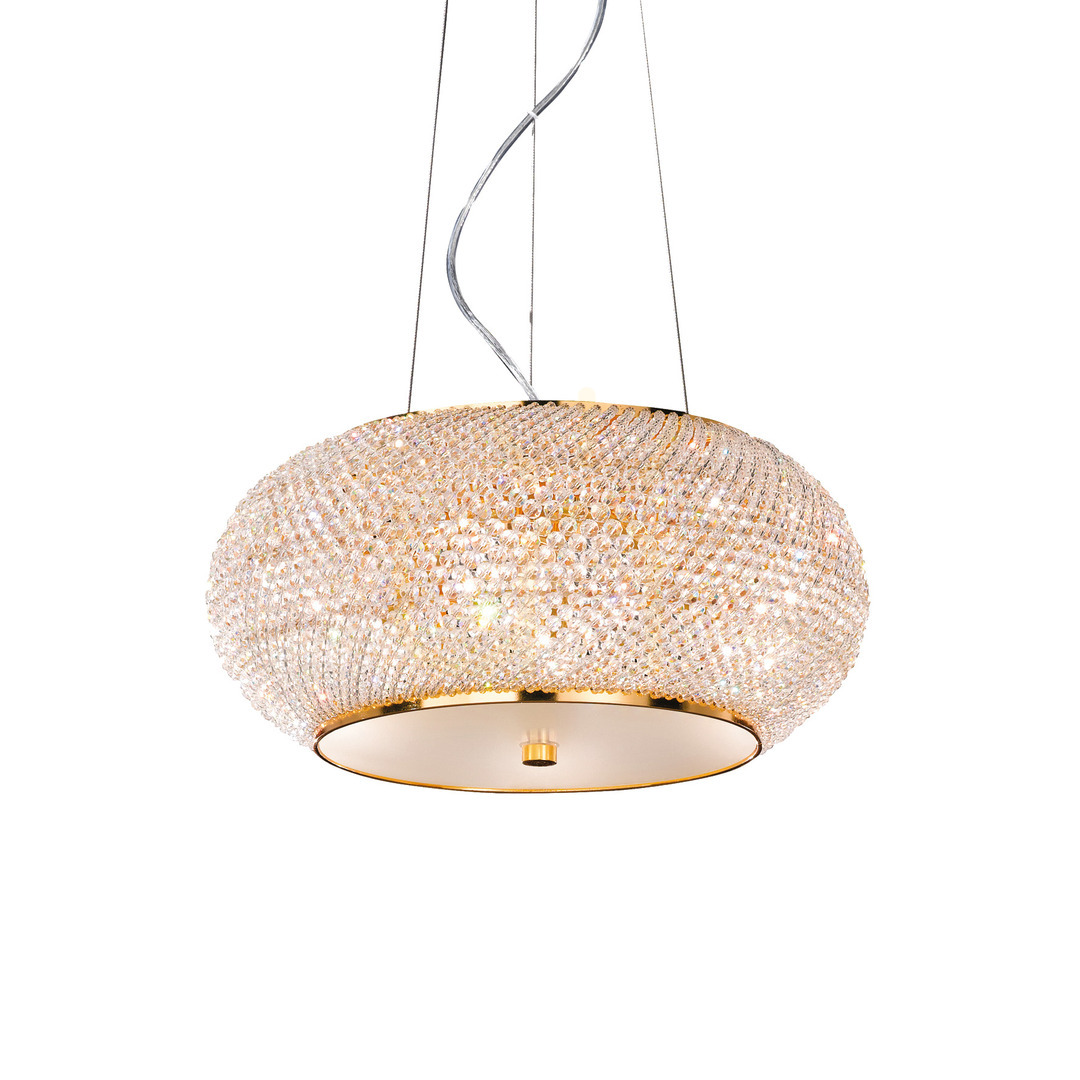 Pendelleuchte Ideallux Pasha SP6 Oro Gold 6-flammig Kristall 082172