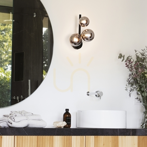 Check Wall Light Ideallux Perlage AP1 Ambra Brass Glass G9 317809