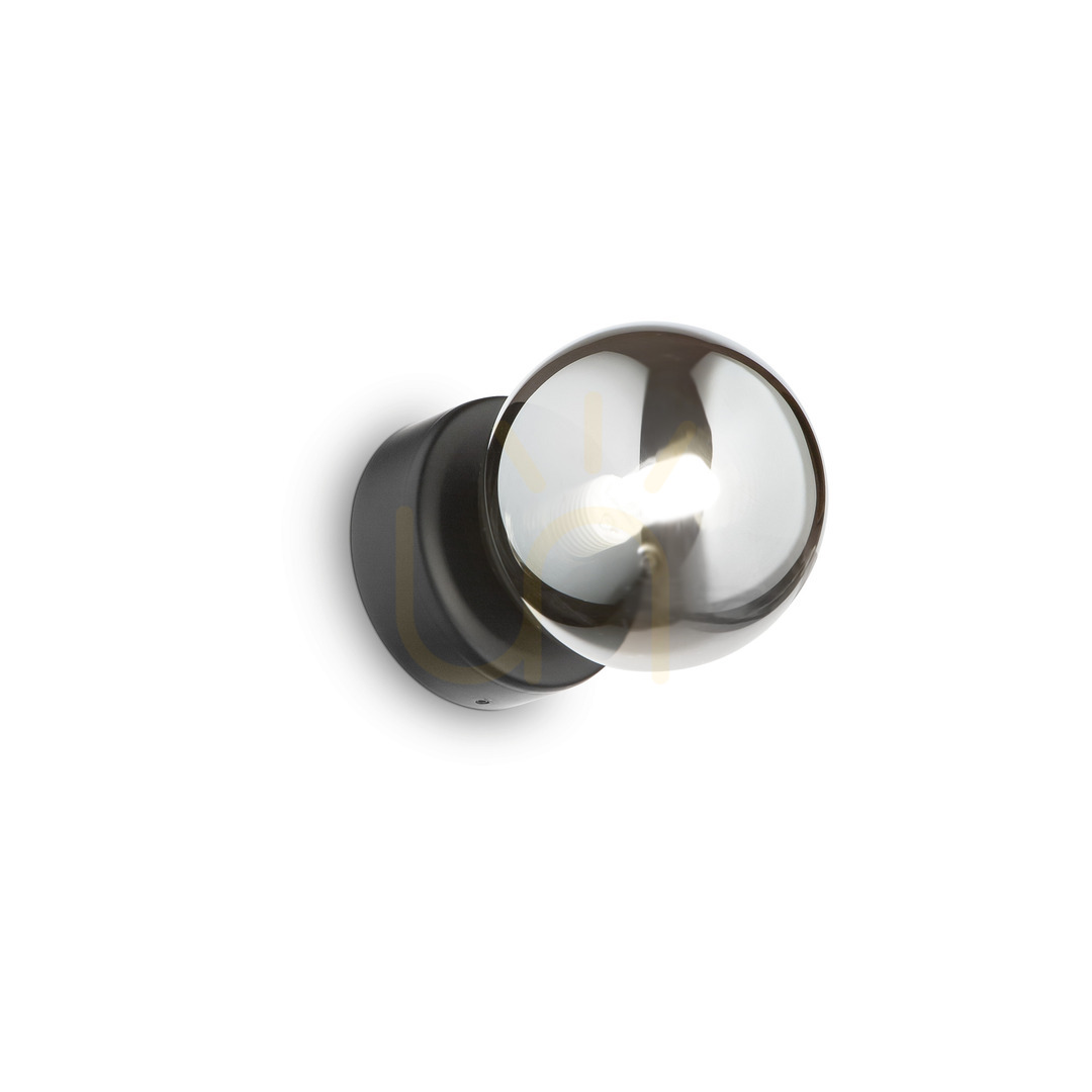 Wall Light Ideallux Perlage AP1 Fume Black Glass G9 292403