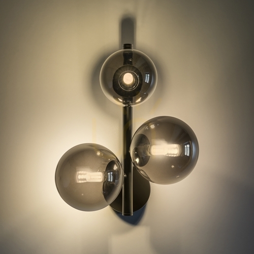 Check Wall Light Ideallux Perlage AP3 Fumé Black Glass 3xG9 271439