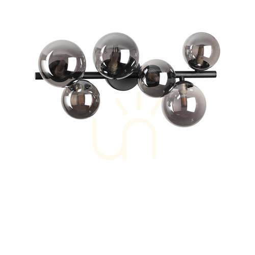 Check Plafon Ideallux Perlage PL6 Fume 309262 6xG9 49 cm black glass metal