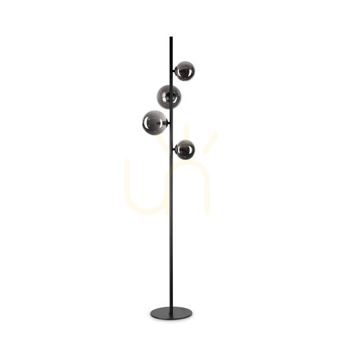 Check Standing Lamp Ideallux Perlage PT4 Fume Black Glass Metal 306988