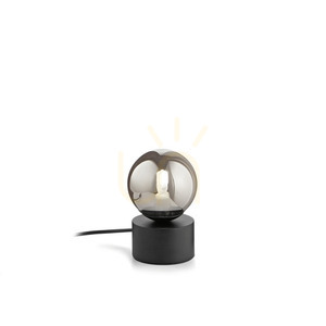 Table Lamp Ideallux Perlage TL1 Fume Glass Metal 10 cm 292441 small 0
