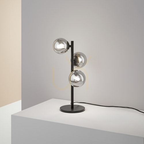 Check Table Lamp Ideallux PERLAGE TL3 Ambra Amber Glass Metal 322759