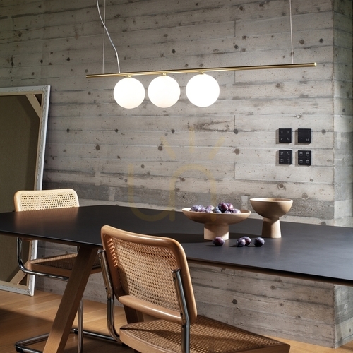 Check Pendant Light Ideallux Perline SP2 Brass Glass 100.5 cm 282107