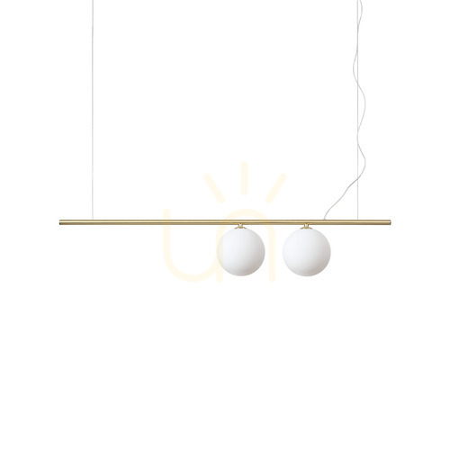 Check Pendant Light Ideallux Perline SP2 Brass Glass 100.5 cm 282107