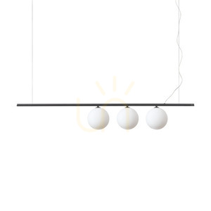 Pendant Light Ideal Lux Perline SP3 Nero Black 3-Light Glass Metal 307008 small 0