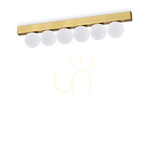 Plafon Ideallux Binomio Ping Pong PL6 brass 43,5 cm LED 18W 328263 small 0