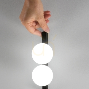 Standing Lamp Ideallux Binomio 313313 Black Metal Glass LED 155 cm small 2