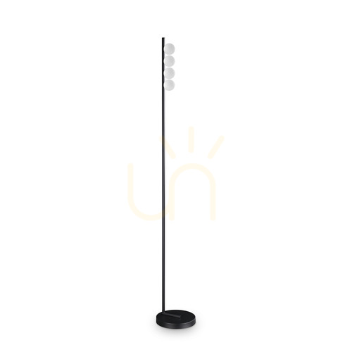 Check Standing Lamp Ideallux Binomio 313313 Black Metal Glass LED 155 cm