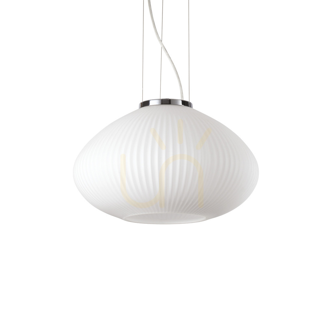 Pendelleuchte Ideallux Plissé SP1 D35 Chrom Glas E27 285184