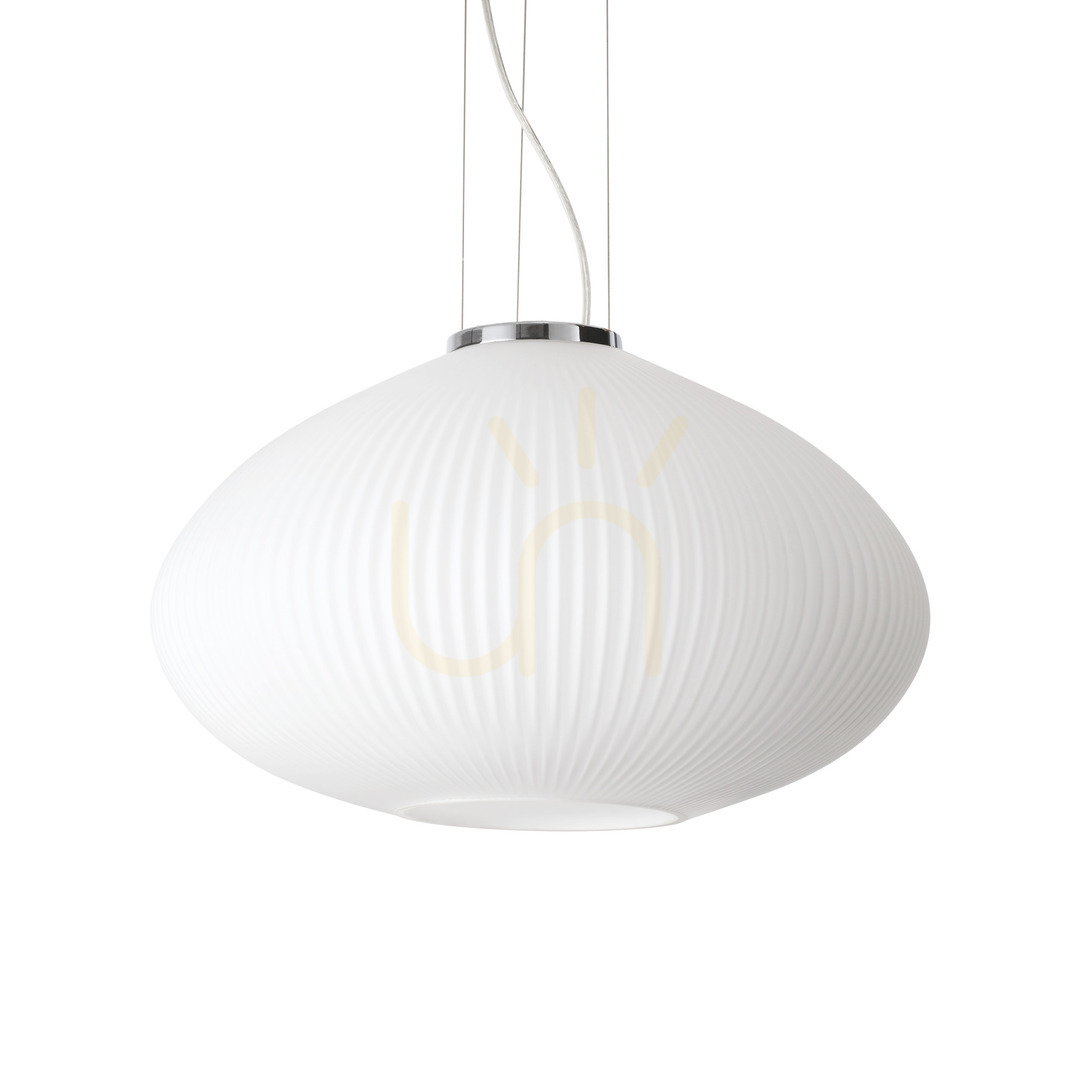 Pendelleuchte Ideallux PLISSE SP1 D45 Chrom Glas E27 264523