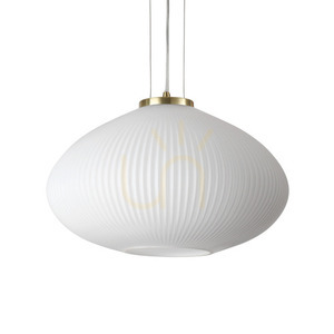 Pendant Light Ideallux Plisse SP1 D45 Brass Glass 285191 small 0