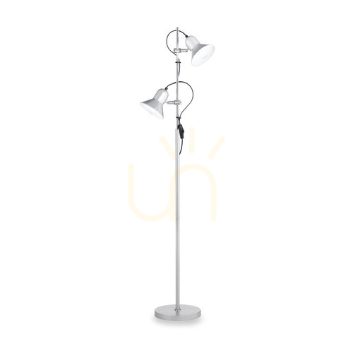Check Standing Lamp Ideallux Polly PT2 Argento Silver Metal 154 cm 061115