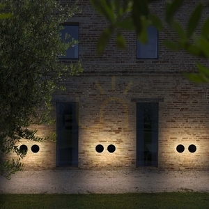 Outdoor Wall Lamp Ideallux Punto AP D30 Coffee Brown LED 16W 328560 small 2